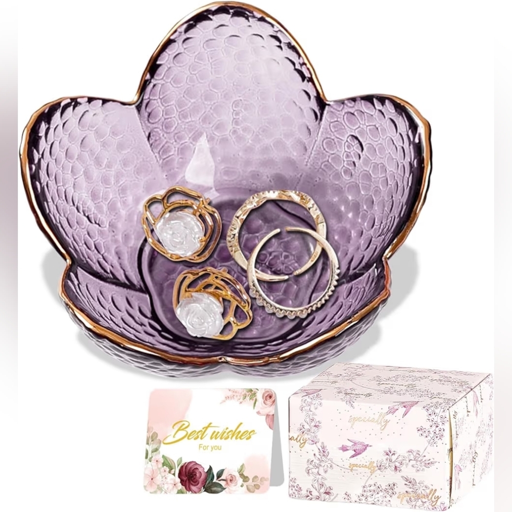 Elegant Purple and Gold Jewelry Holder